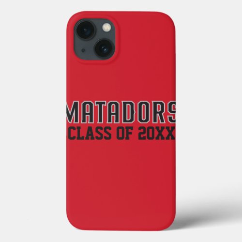 Matadors with Class Year _ Gray Outline iPhone 13 Case