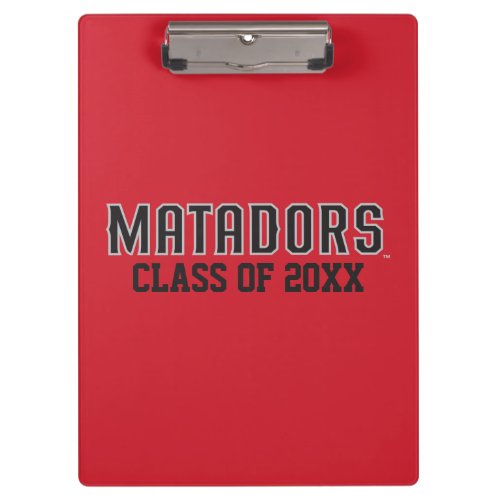 Matadors with Class Year _ Gray Outline Clipboard