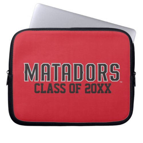 Matadors with Class Year _ Gray Outline Laptop Sleeve