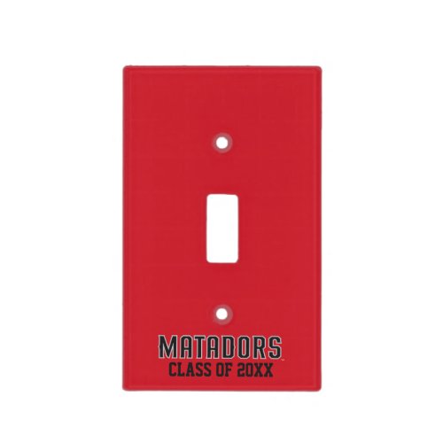 Matadors with Class Year _ Gray Outline Light Switch Cover