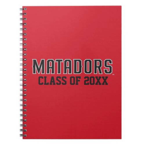 Matadors with Class Year _ Gray Outline Notebook