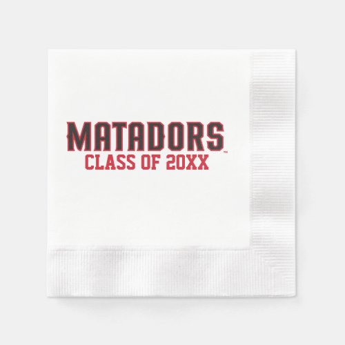 Matadors with Class Year _ Gray Outline Paper Napkins