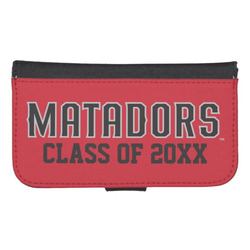 Matadors with Class Year _ Gray Outline Galaxy S4 Wallet Case