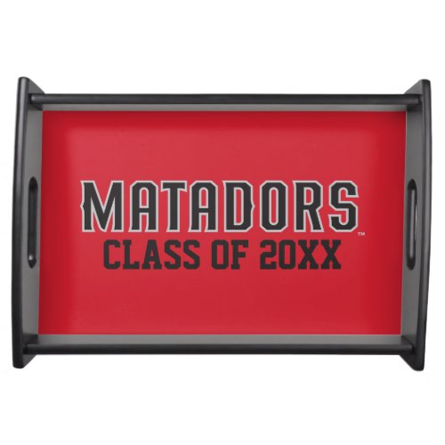 Matadors with Class Year _ Gray Outline Serving Tray