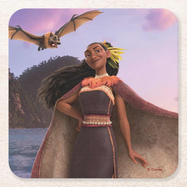 Matangi and Peka Square Paper Coaster (Front)