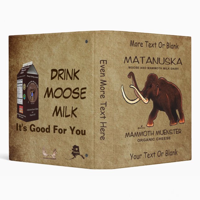 Matanuska Mammoth Muenster Cheese 3 Ring Binder (Background)