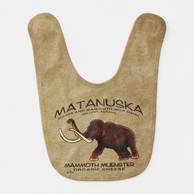 Matanuska Mammoth Muenster Cheese Baby Bib (Front)
