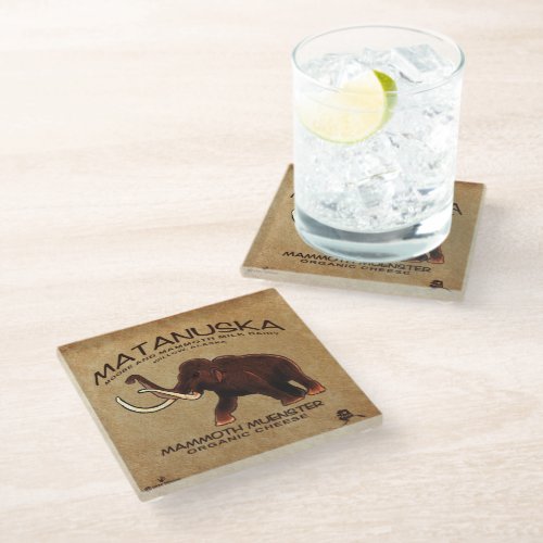 Matanuska Mammoth Muenster Cheese Glass Coaster