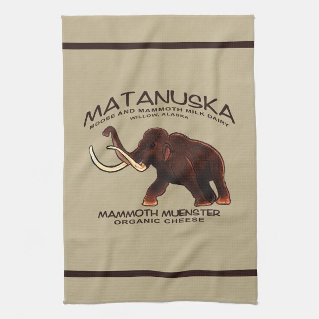 Matanuska Mammoth Muenster Cheese Kitchen Towel (Vertical)