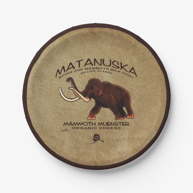 Matanuska Mammoth Muenster Cheese Paper Plates (Front)