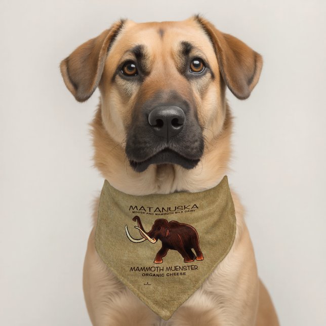 Matanuska Mammoth Muenster Cheese Pet Bandana Collar (Dog 2)