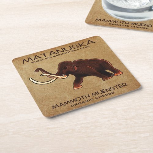 Matanuska Mammoth Muenster Cheese Square Paper Coaster