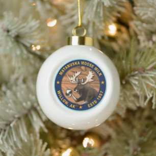 Matanuska Moose Milk Ceramic Ball Christmas Ornament