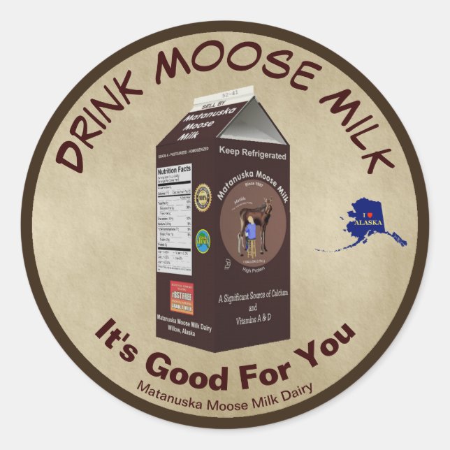Matanuska Moose Milk Classic Round Sticker (Front)