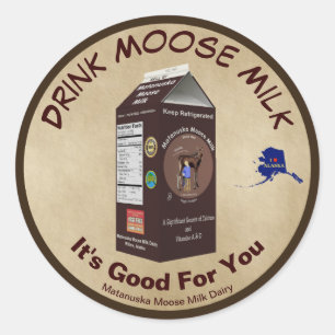Matanuska Moose Milk Classic Round Sticker