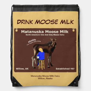 Matanuska Moose Milk Drawstring Bag