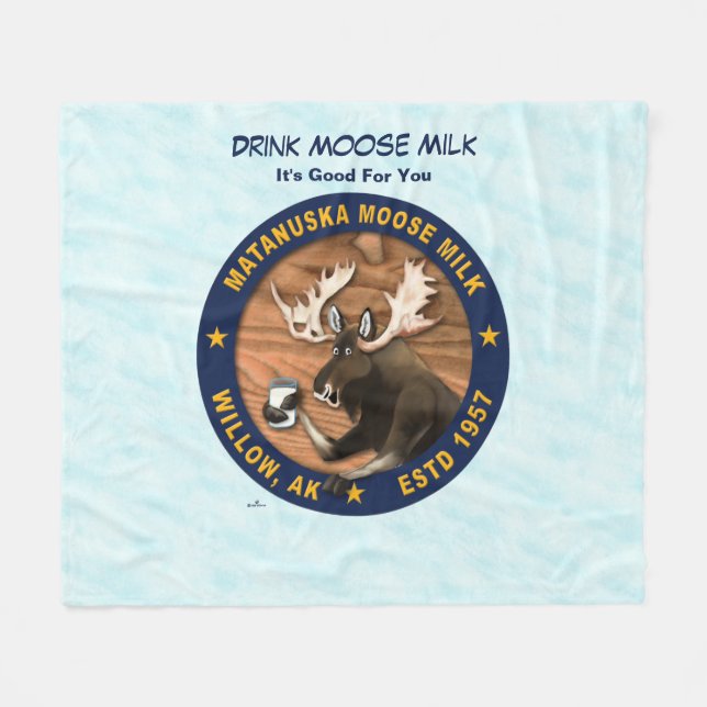 Matanuska Moose Milk Fleece Blanket (Front (Horizontal))