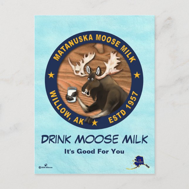Matanuska Moose Milk Holiday Postcard (Front)