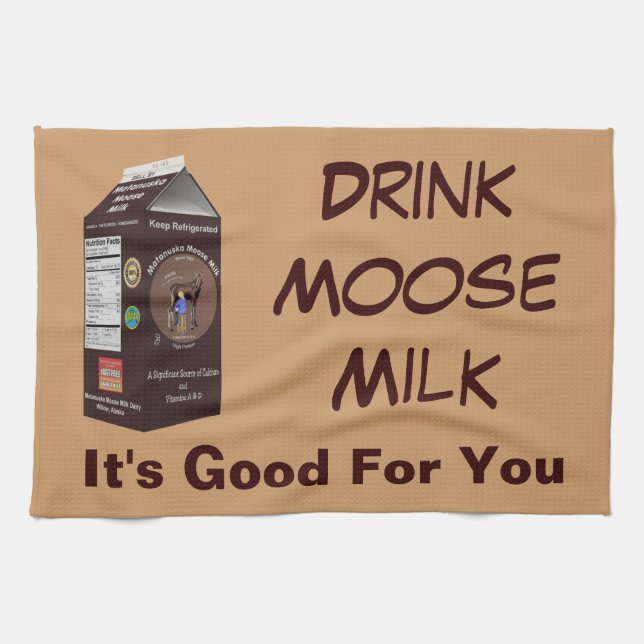 Matanuska Moose Milk Kitchen Towel (Horizontal)