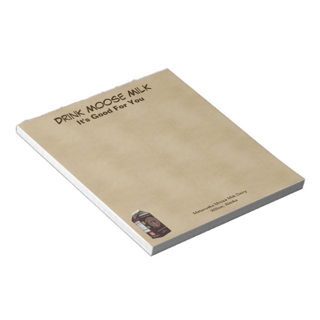 Matanuska Moose Milk Notepad (Angled)