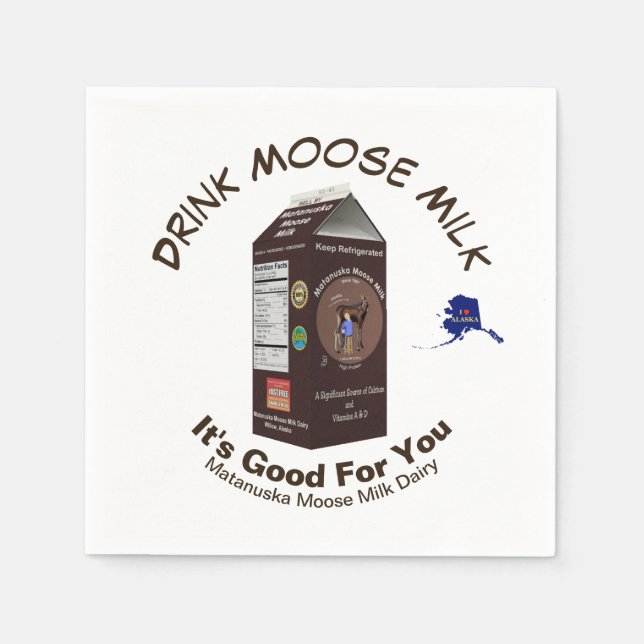 Matanuska Moose Milk Paper Napkins (Front)