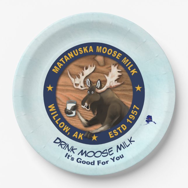 Matanuska Moose Milk Paper Plates (Front)