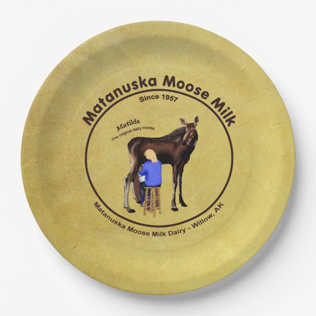 Matanuska Moose Milk Paper Plates (Front)