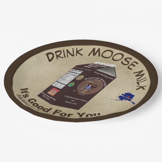 Matanuska Moose Milk Paper Plates (Angled)
