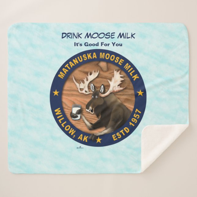 Matanuska Moose Milk Sherpa Blanket (Front (Horizontal))