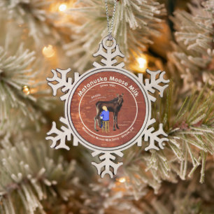 Matanuska Moose Milk Snowflake Pewter Christmas Ornament