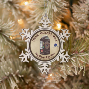 Matanuska Moose Milk Snowflake Pewter Christmas Ornament