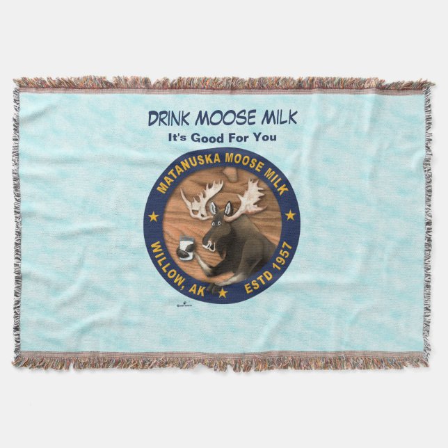 Matanuska Moose Milk Throw Blanket (Front)