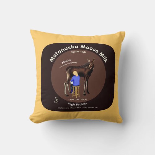 Matanuska Moose Milk Throw Pillow