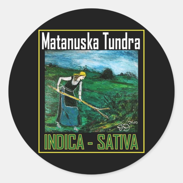 MATANUSKA TUNDRA INDICA SATIVA CLASSIC ROUND STICKER (Front)