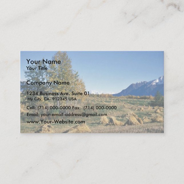 Matanuska Valley Hay Field Business Card (Front)