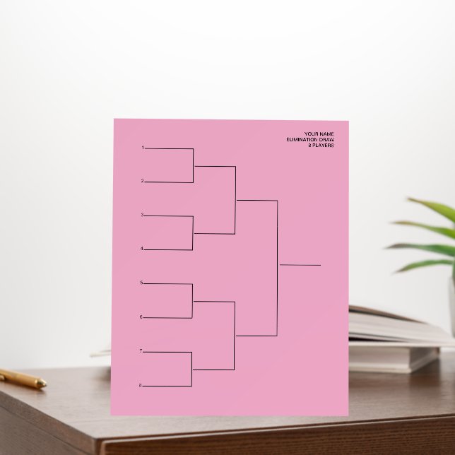 Match bracket draw template sheet for 8 players foam board (In Situ (Office))