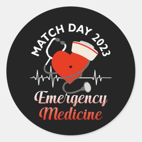 Match Day 2023 Future Physician Residency Emergenc Classic Round Sticker