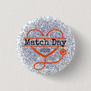 Match Day 2025 Glitter Stethoscope Button