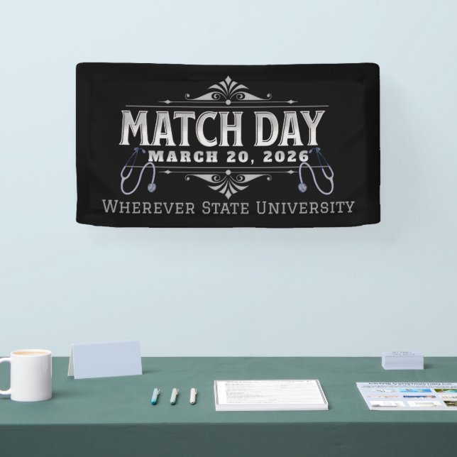 Match Day 2026 Personalized Medical School Banner (Tradeshow)