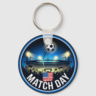 Match Day Soccer Fan With Custom Country Flag Keychain