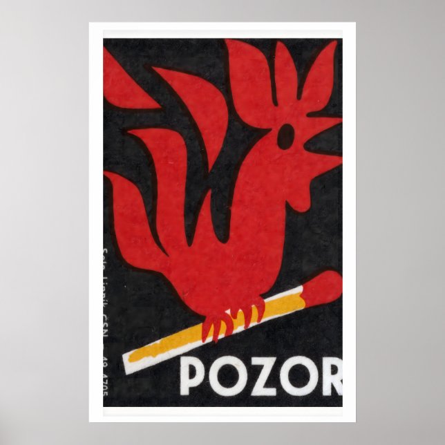 Match Flame Rooster - Matchbox Print - Aesthetic (Front)