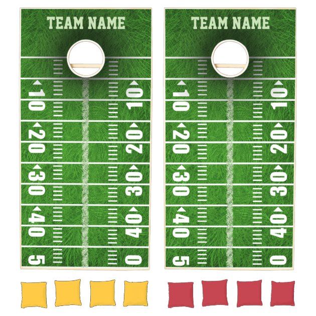 Match Half Football field Grass Toss Gamer Cornhole Set
