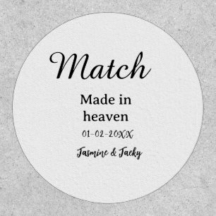 Match made in heaven add name date simple calligra patch