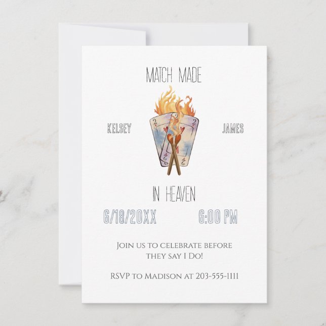 Match Made in Heaven BachelorX Party Invitation (Front)