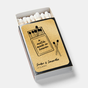 Match Made in Heaven Black & Gold Wedding Matches