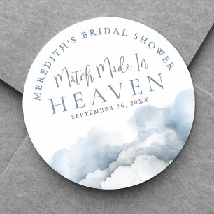 Match Made In Heaven Bridal Shower Classic Round Sticker