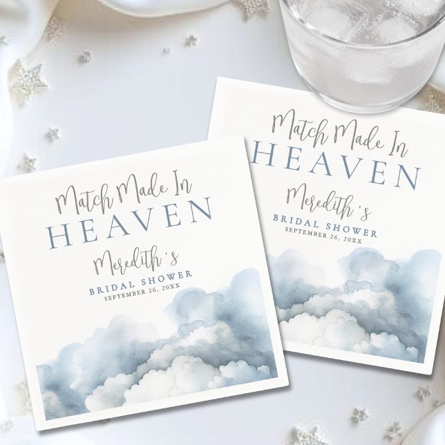 Match Made In Heaven Bridal Shower Napkins (Match Made In Heaven Bridal Shower Napkins)