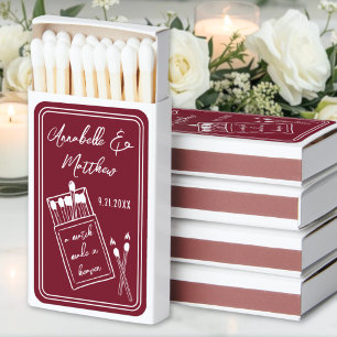 Match Made In Heaven Burgundy Wedding Matchboxes