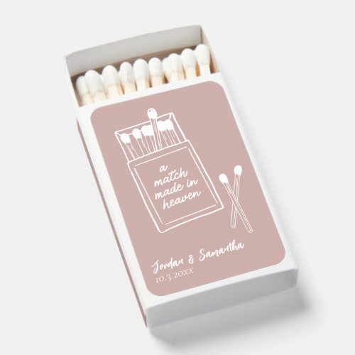Match Made in Heaven Dusty Pink Wedding Matches