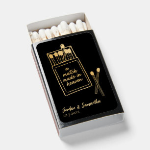 Match Made in Heaven Gold Glitter Wedding Matches